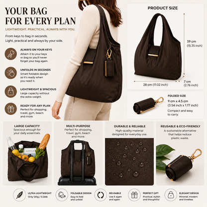 Glanno™ – The Keychain That Unfolds Into A Full-Size Bag